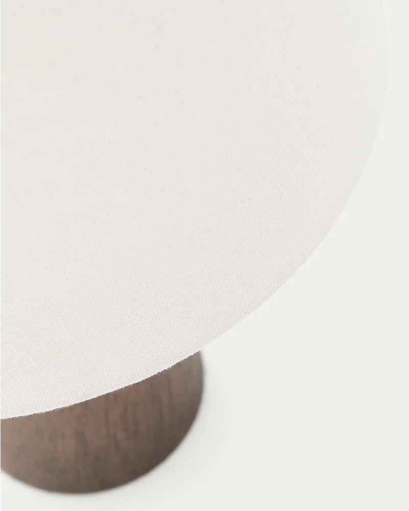Fehér-sötét natúr színű asztali lámpa textil búrával (magasság 49,5 cm) Marga – Kave Home