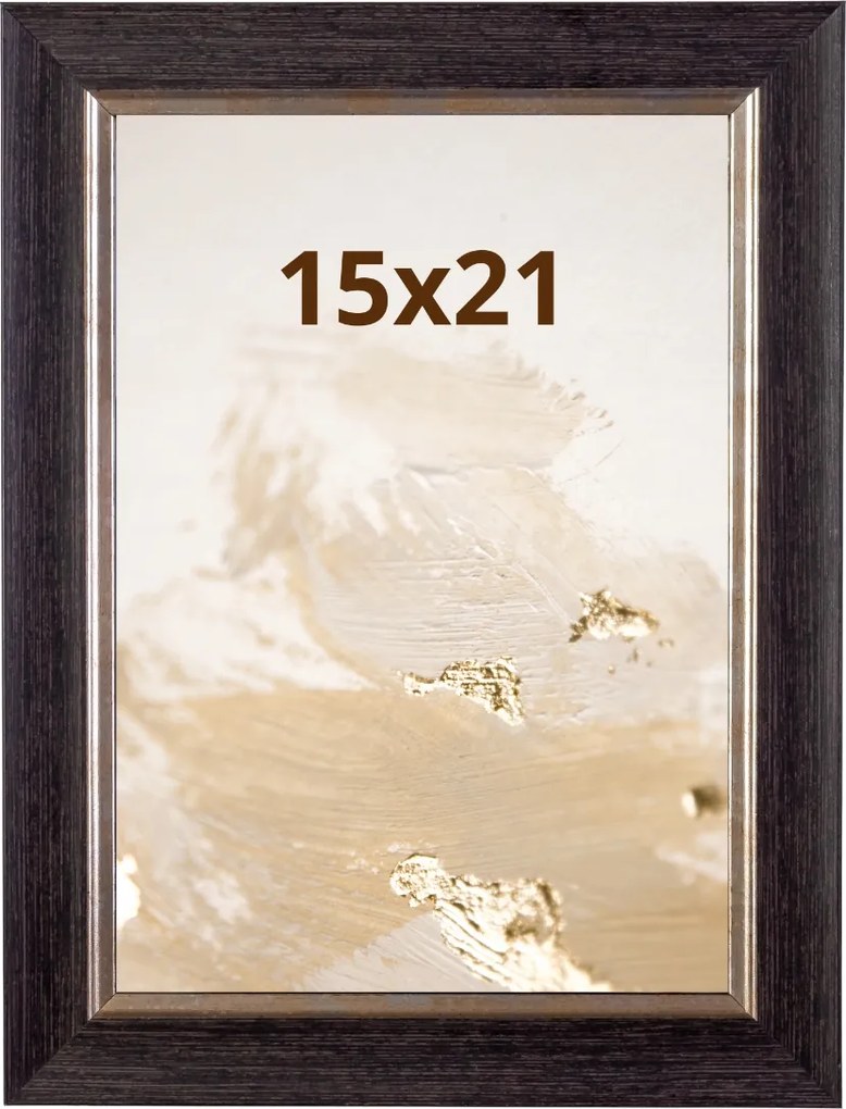 Fa képkeret 15x21 üveg barna elegáns esküvő évforduló