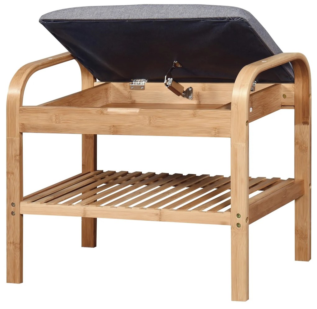 Szürke ülőpad bambusz szerkezettel ST12