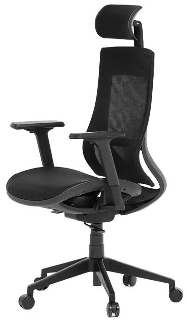 Fekete Hálós Irodai Szék, Szinkron Mechanikával. KA-W002 BK