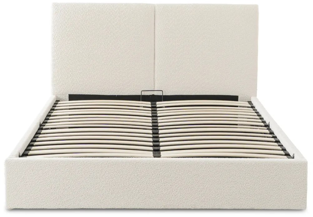 Krém Bouclé Franciaágy Ágyneműtartóval. 160x200 MARSYLIA