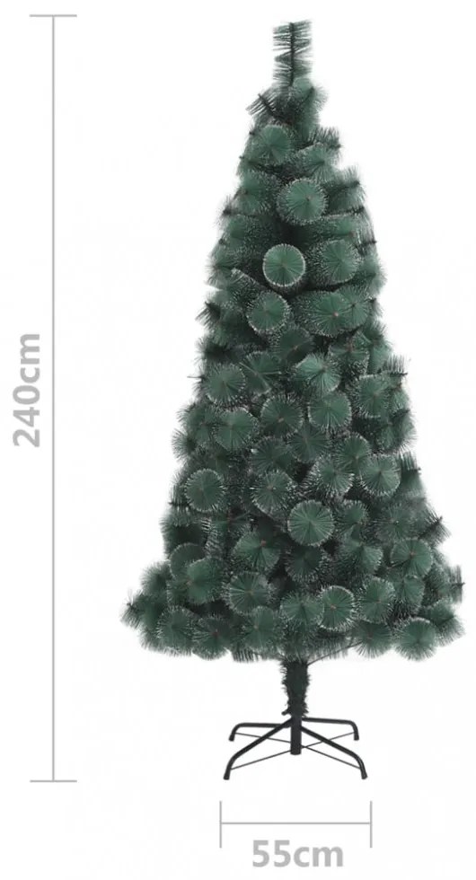 zöld PET műkarácsonyfa állvánnyal 240 cm