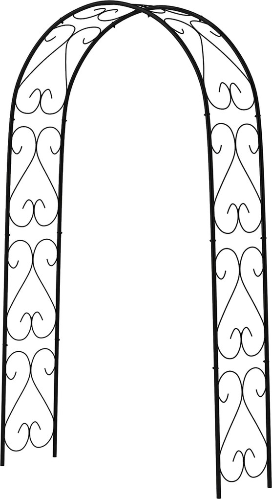 Outsunny Rózsaíves, Acél Kertíves Mászó Növényekhez, 125 x 37 x 230 cm Kert Dekoráció, Fekete | Aosom