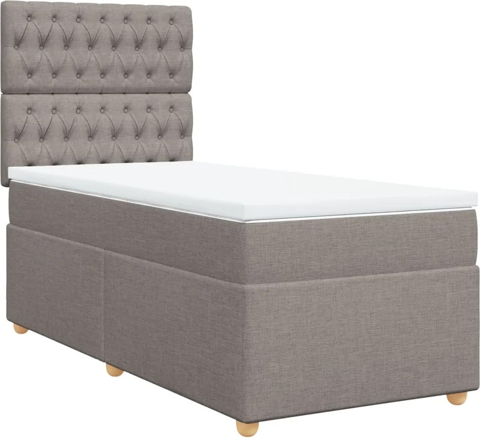 vidaXL tópszínű szövet rugós ágy matraccal 80 x 200 cm