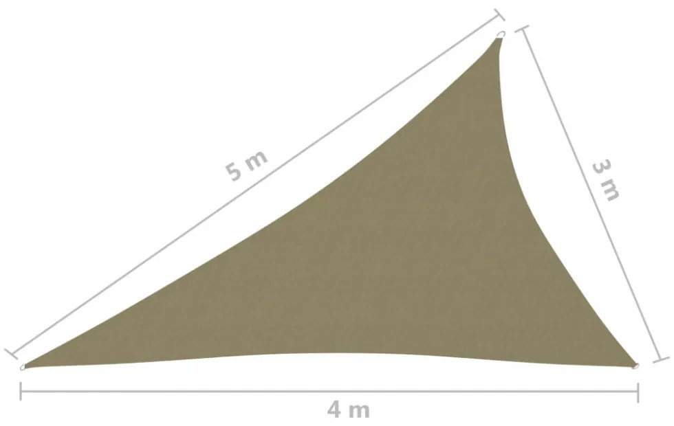 bézs háromszögű oxford-szövet napvitorla 3 x 4 x 5 m