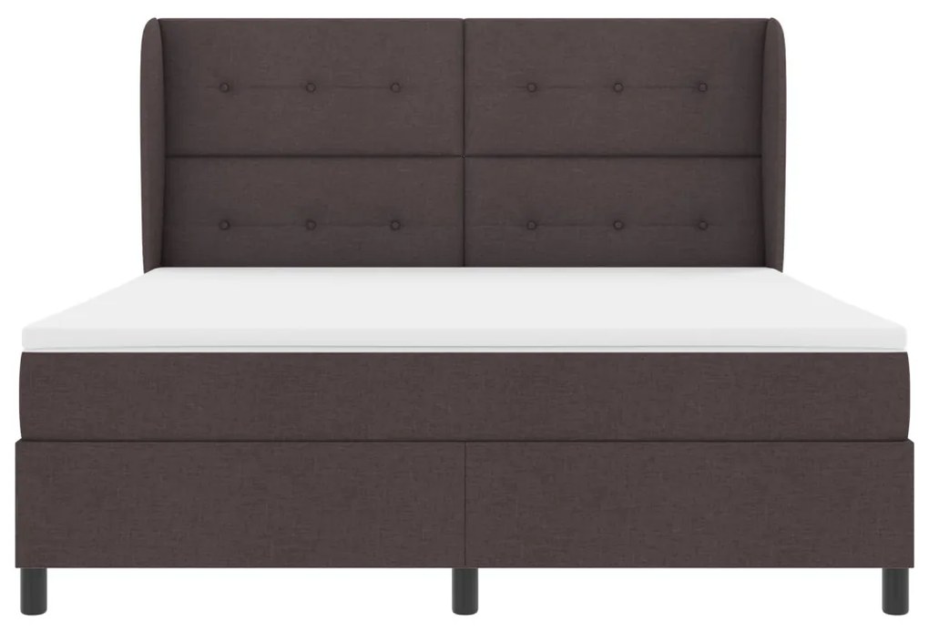 Boxspring Ágy Matrac nélkül Sötétbarna, 180x200 cm, Szövet