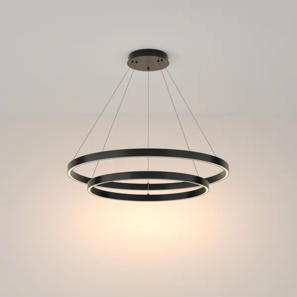 Maytoni MOD058PL-L74B3K - LED Csillár zsinóron RIM LED/88W/230V átm. 80 cm fekete