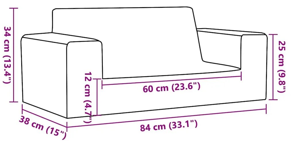 vidaXL kétszemélyes világosszürke puha plüss gyerekkanapé