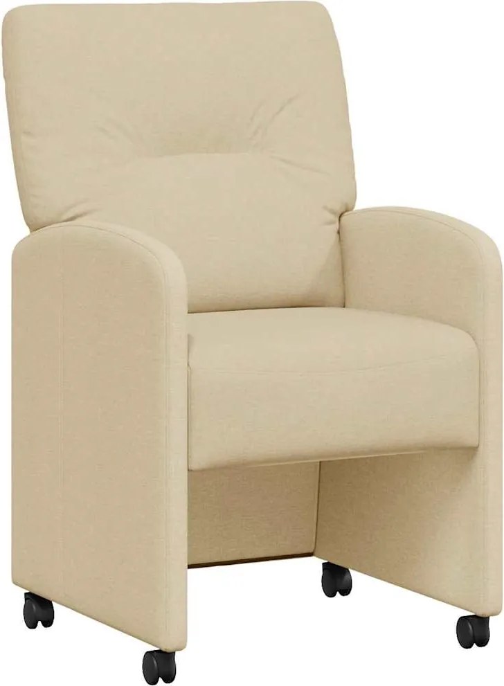vidaXL Kerekes Étkező Székek 2 pcs Krém 57 x 67 x 95 cm szövet