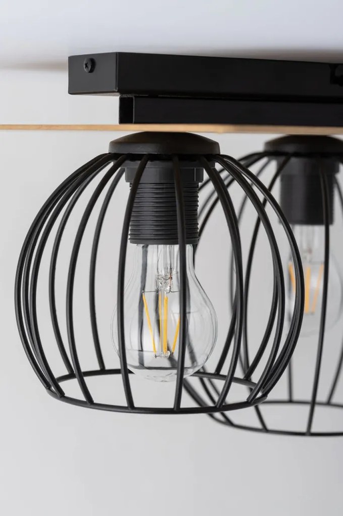 SIGMA LIGHTING 32360 CYBER Loft Mennyezeti Lámpa Fekete, Tölgy E27 IP20