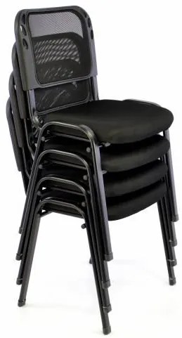 Készlet rakásolható konferencia székból 2 darab - fekete
