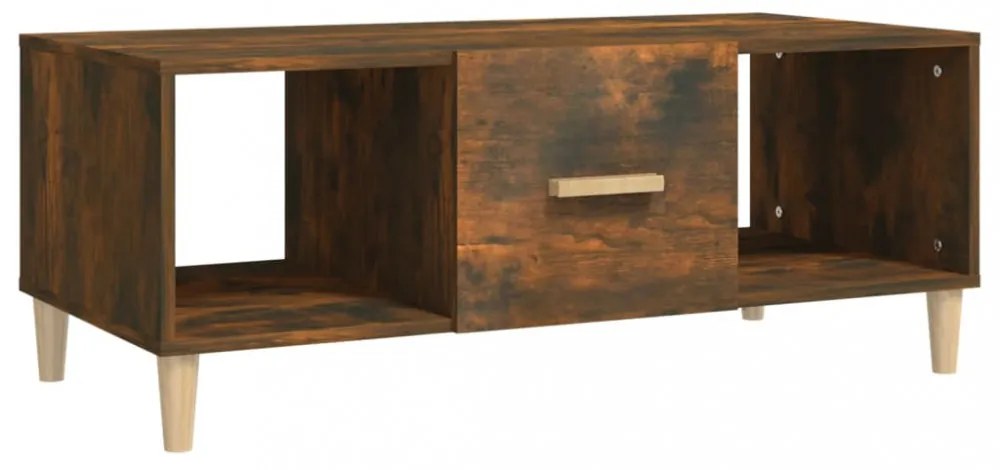 füstös tölgy színű szerelt fa dohányzóasztal 102 x 50 x 40 cm