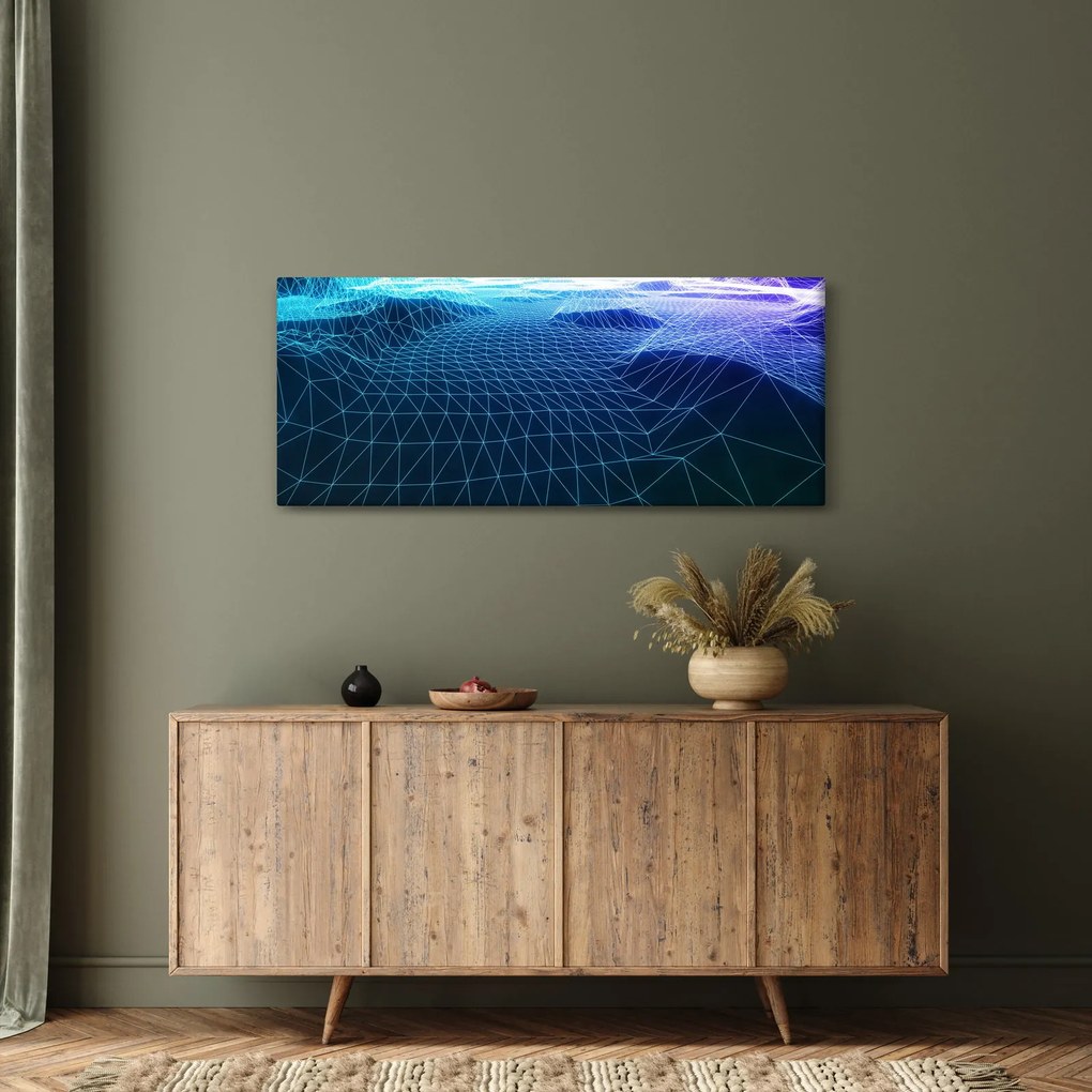 Kép - Hegyek egy számítógépes modellben (120x50 cm)