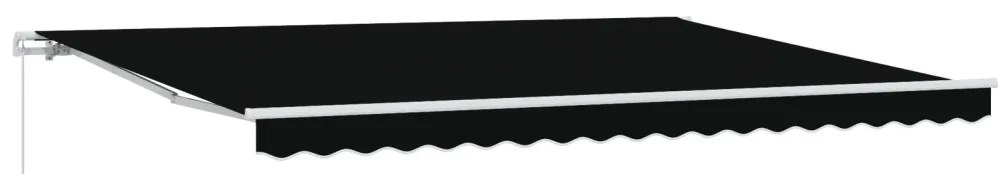 Kézi Behúzható Napellenző Fekete 450x350 cm