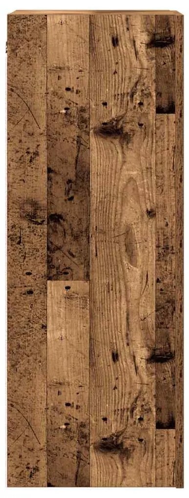 antik fa színű szerelt fa TV-szekrény 30,5 x 30 x 90 cm
