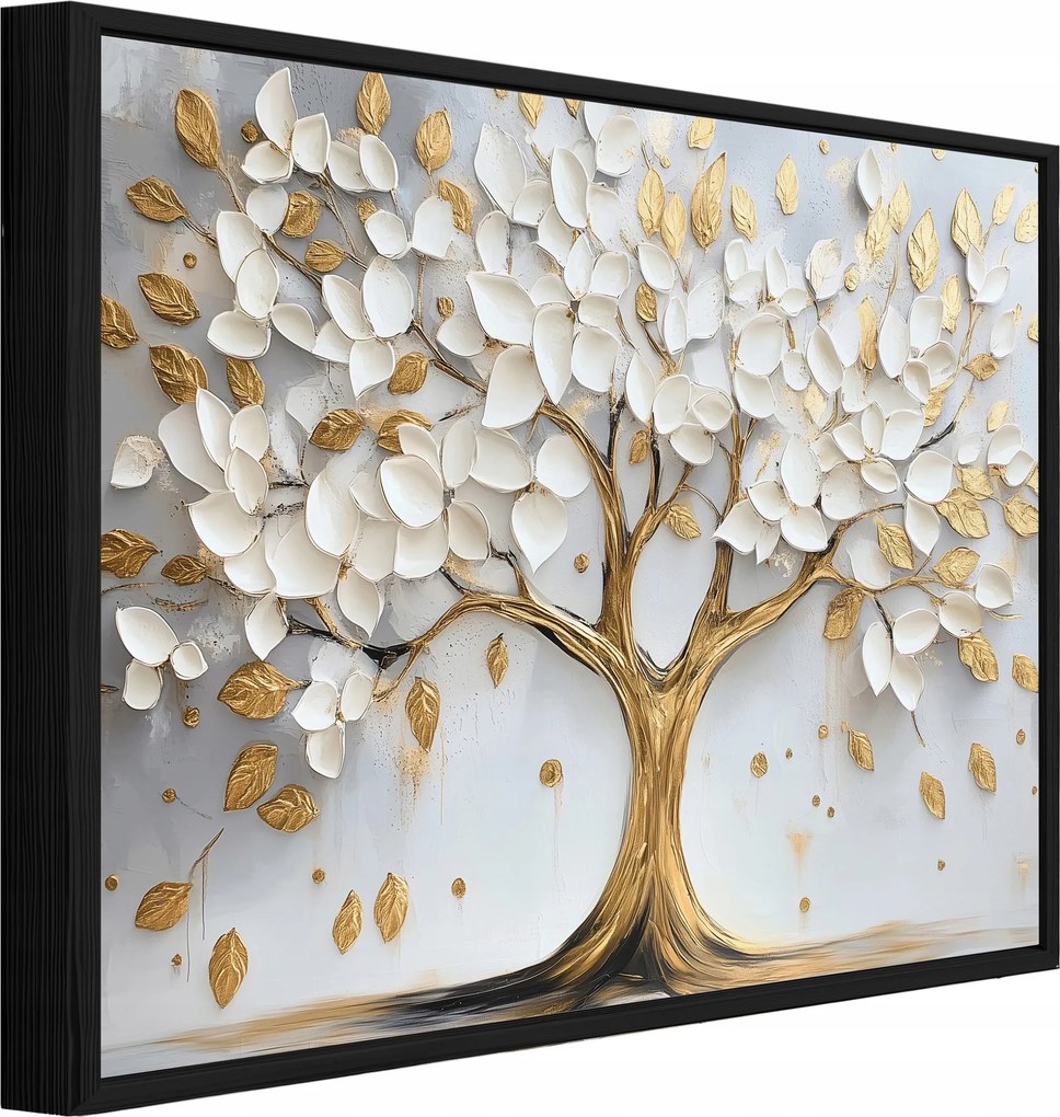 Vászonkép Fekete Keretben Fa Absztrakt Nappali Hálószoba 120x80