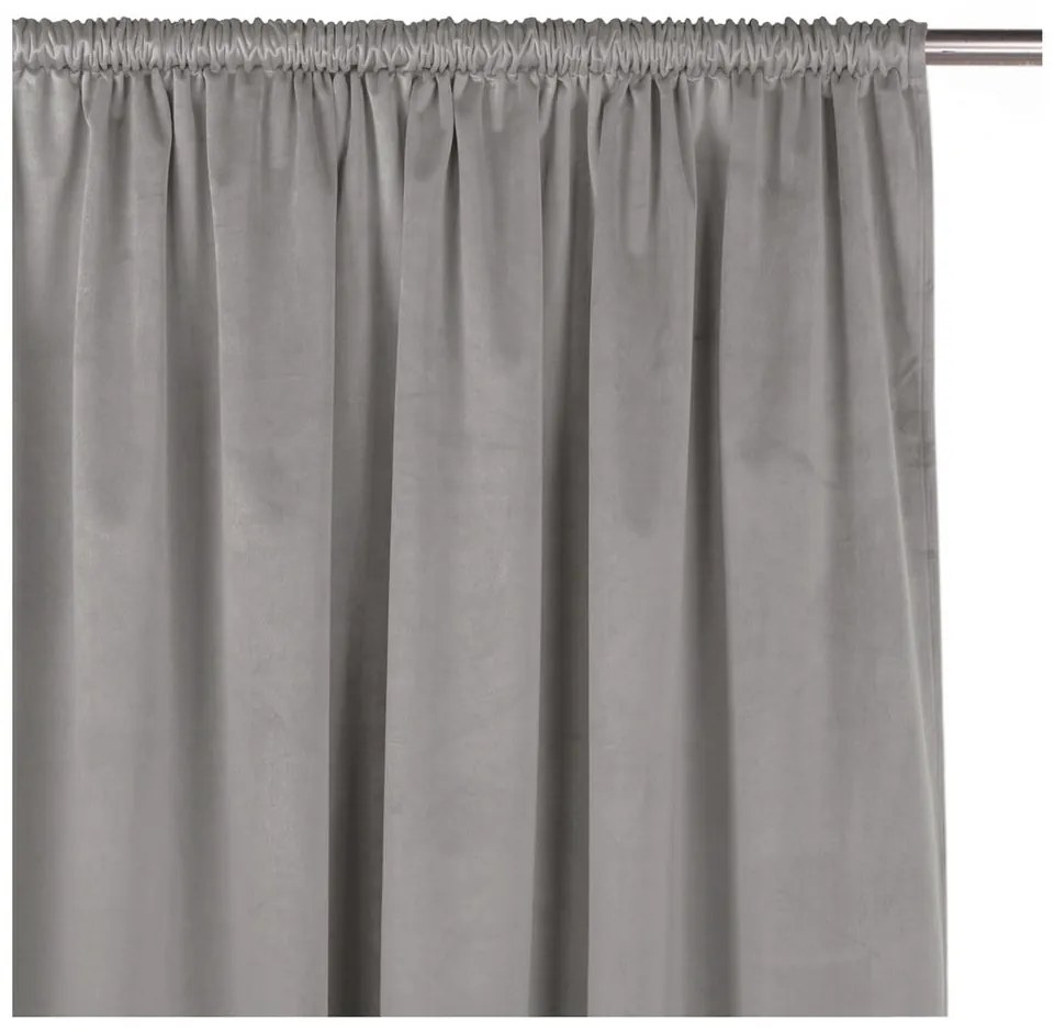Szürke bársony dimout (részleges sötétítő) függöny 140x270 cm Velto – Filumi