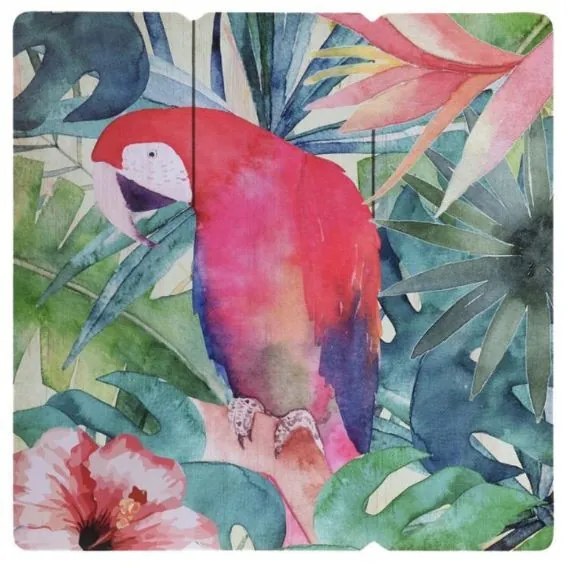 Birdie papagájos falikép 38 x 38 cm