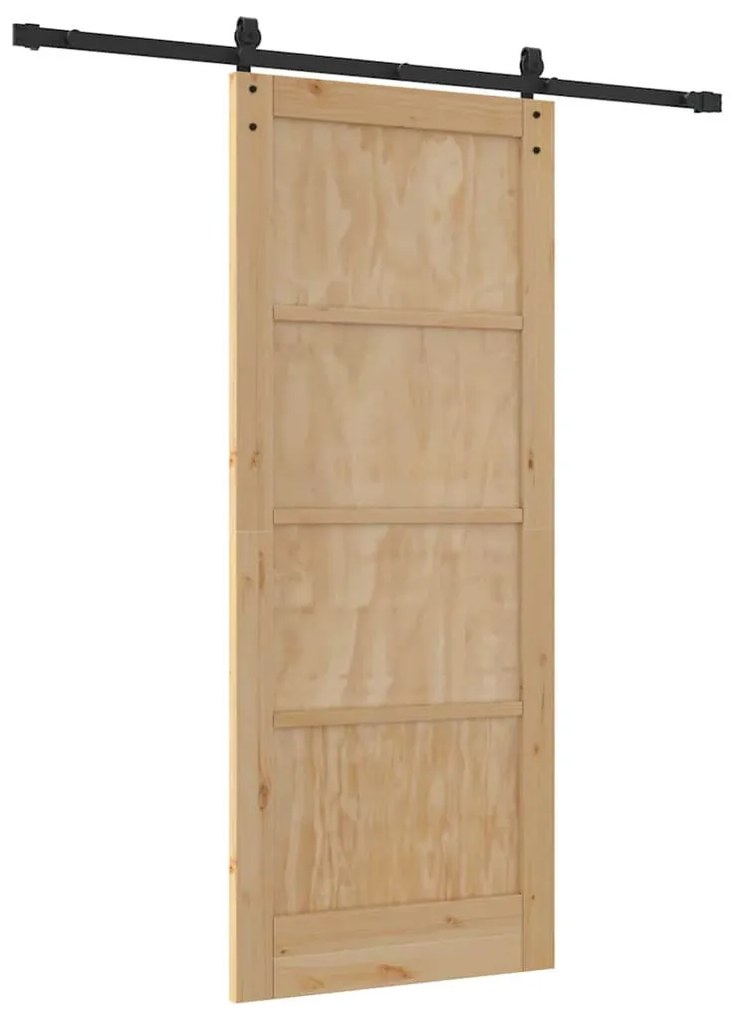 Csúszó Ajtó Természetes és fekete 83 x 202 cm