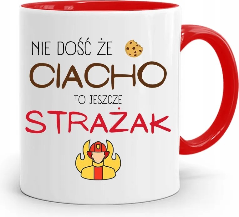 Piros Bögre Tűzoltónak Nem Elég, Hogy Süti nyomott mintával