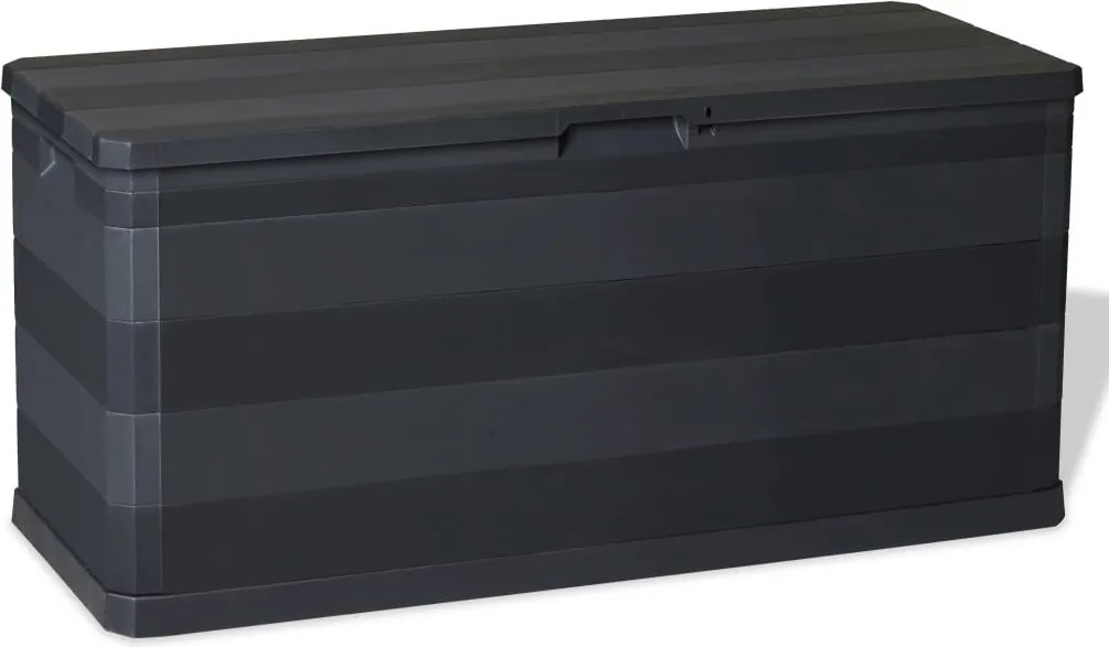 Fekete Kerti Tárolóláda 117 X 45 X 56 Cm