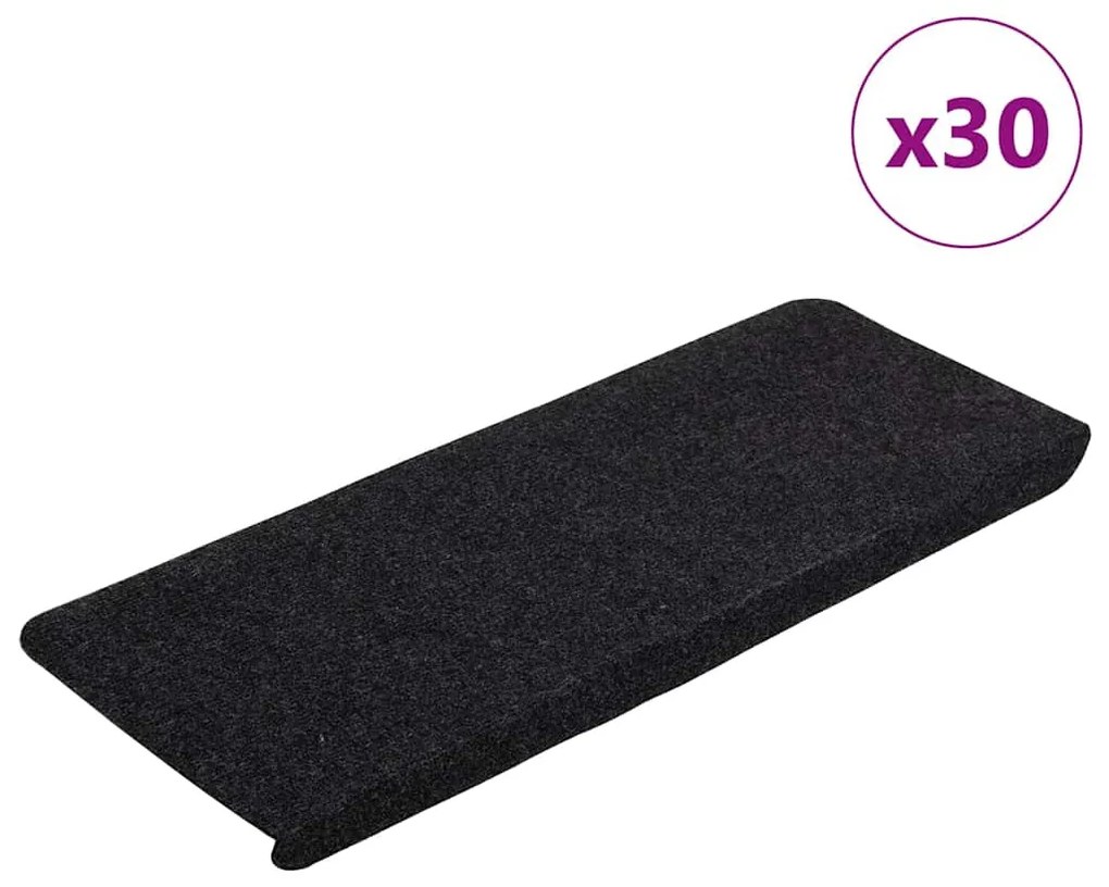 30 db fekete öntapadó lépcsőszőnyeg 65 x 24,5 x 3,5 cm