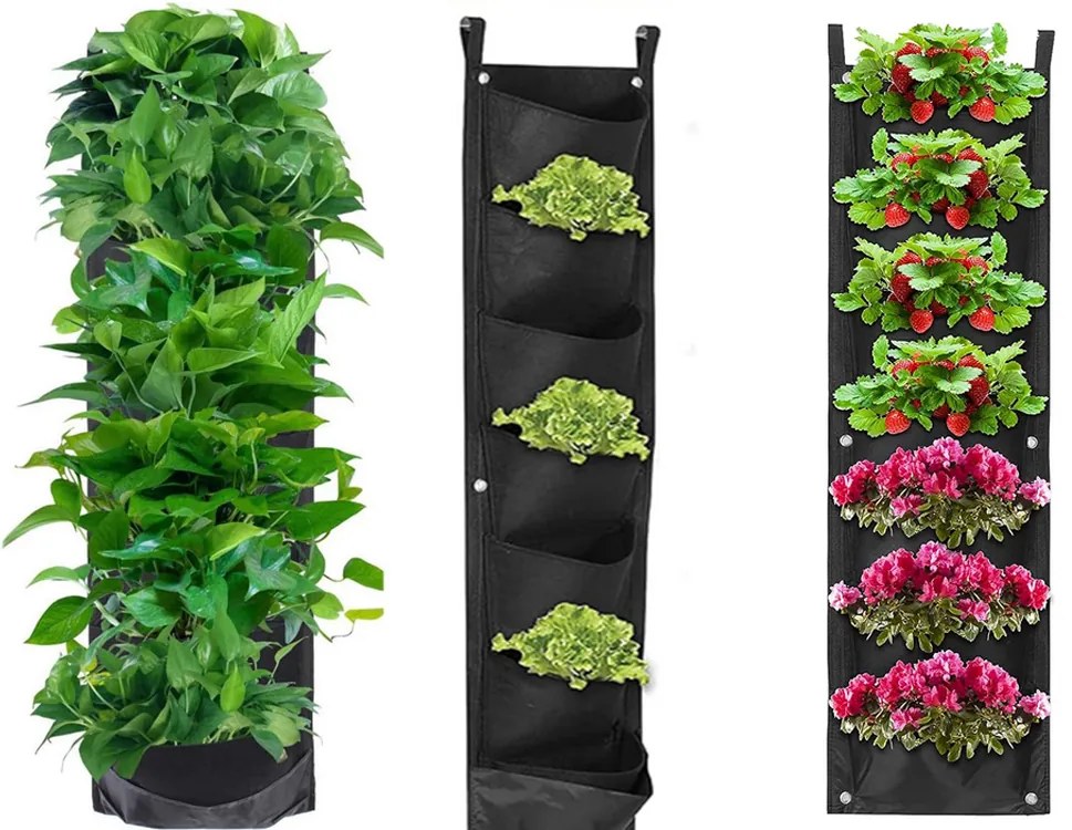 VERK Filc függőleges növénytartó - 7 zseb palánták számára