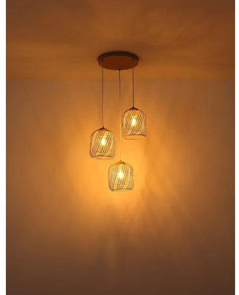 Globo 15965-3HR - DICHTI kábelcsillár 3xE27/40W/230V