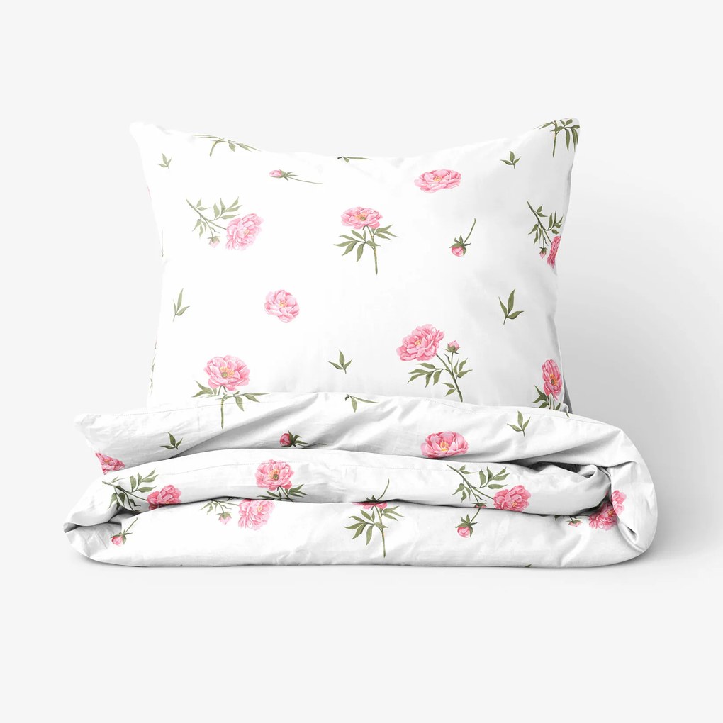 Goldea pamut ágyneműhuzat - pünkösdi rózsamintás 200 x 200 és 2db 70 x 90 cm