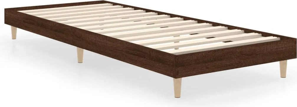 vidaXL barna tölgy színű szerelt fa ágykeret matrac nélkül 75x190 cm