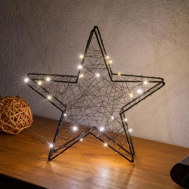 Karácsonyi csillag időzítővel - 25 LED meleg fehér
