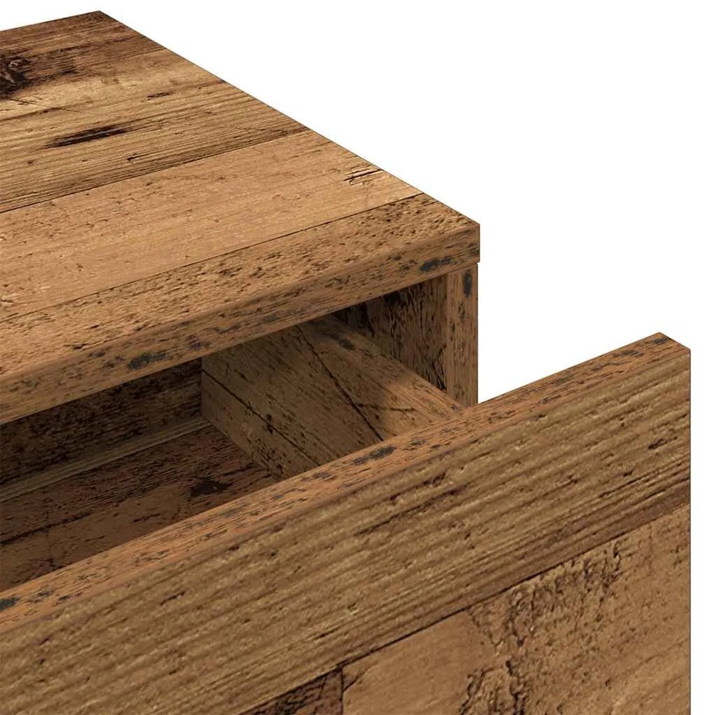 Falipolc fiókokkal régi fa 60x26,5x15 cm műszaki fa