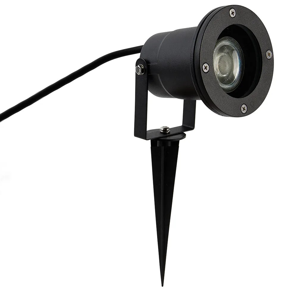 Modern okos fekete spotlámpa kábellel és dugóval 200 cm WiFi GU10 IP65-tel - Basic