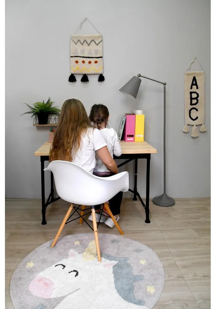 Mosható-kézi szövésű pamut gyerek szőnyeg ø100 cm Believe in Yourself – Lorena Canals