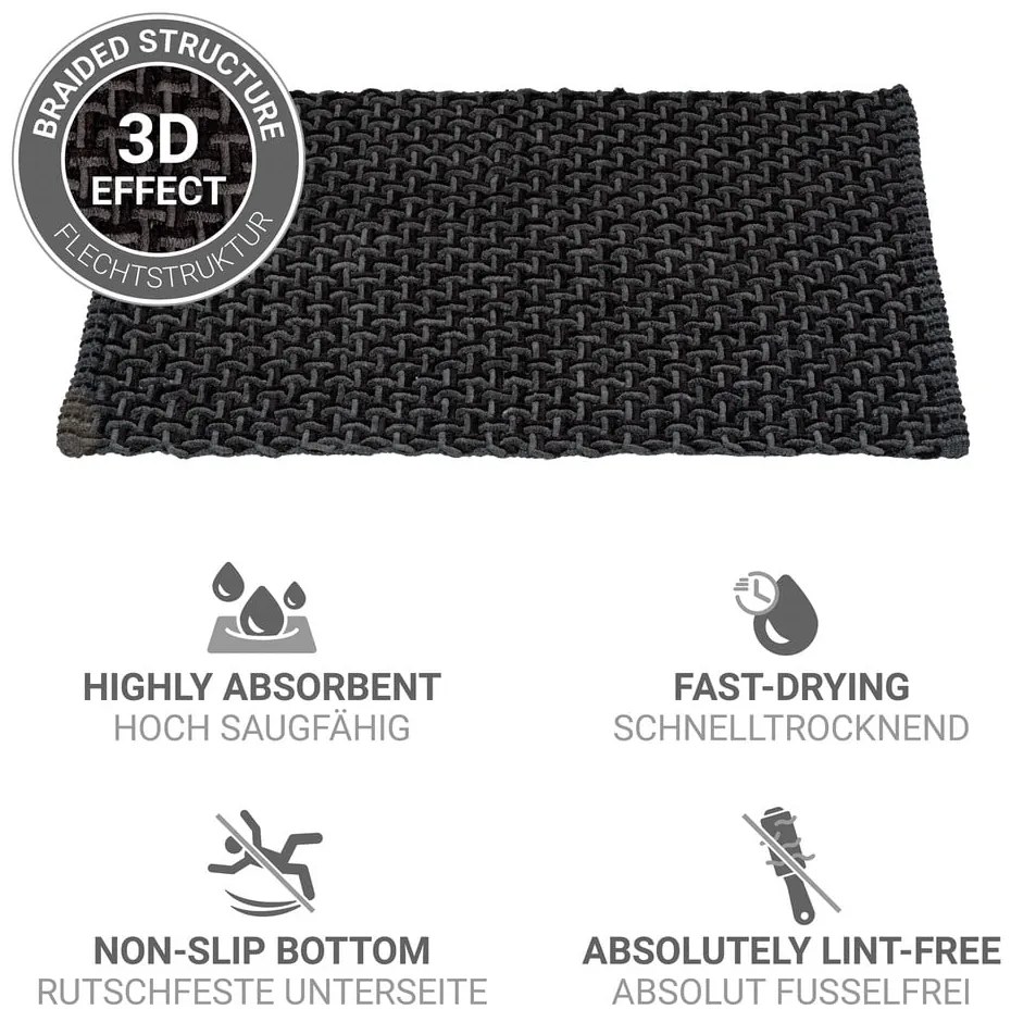 Antracitszürke textil fürdőszobai kilépő 50x80 cm Ecoli – Wenko