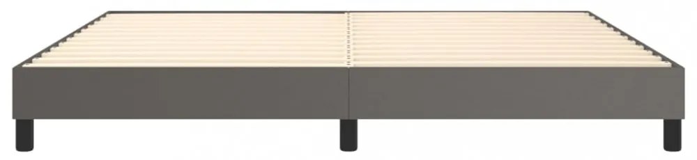 szürke műbőr rugós ágykeret 200x200 cm