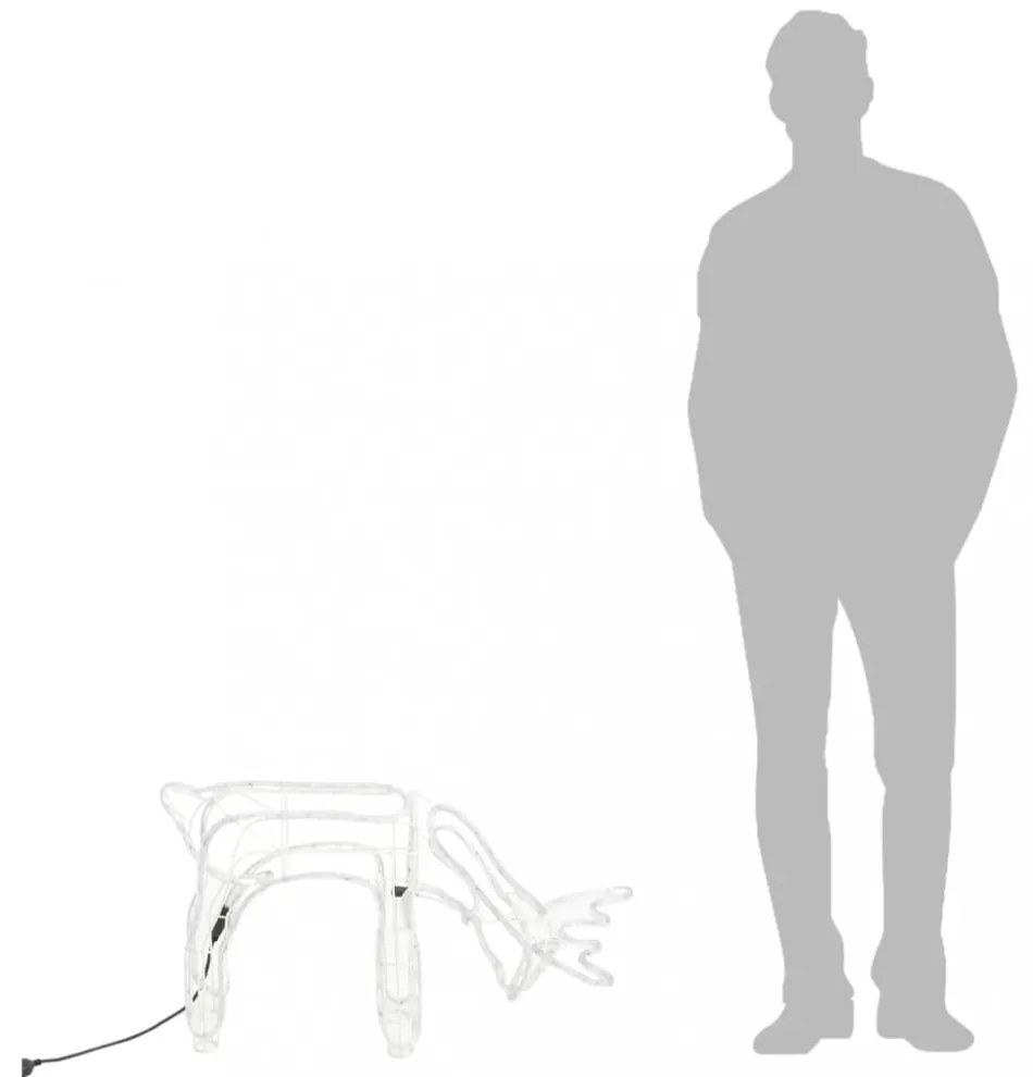 hideg fehér karácsonyi rénszarvas figura 73 x 31 x 45 cm
