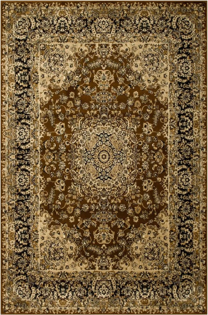 Nappali Szőnyeg Vastag Puha Dísz Nemesi Barna Rose 180x270 cm