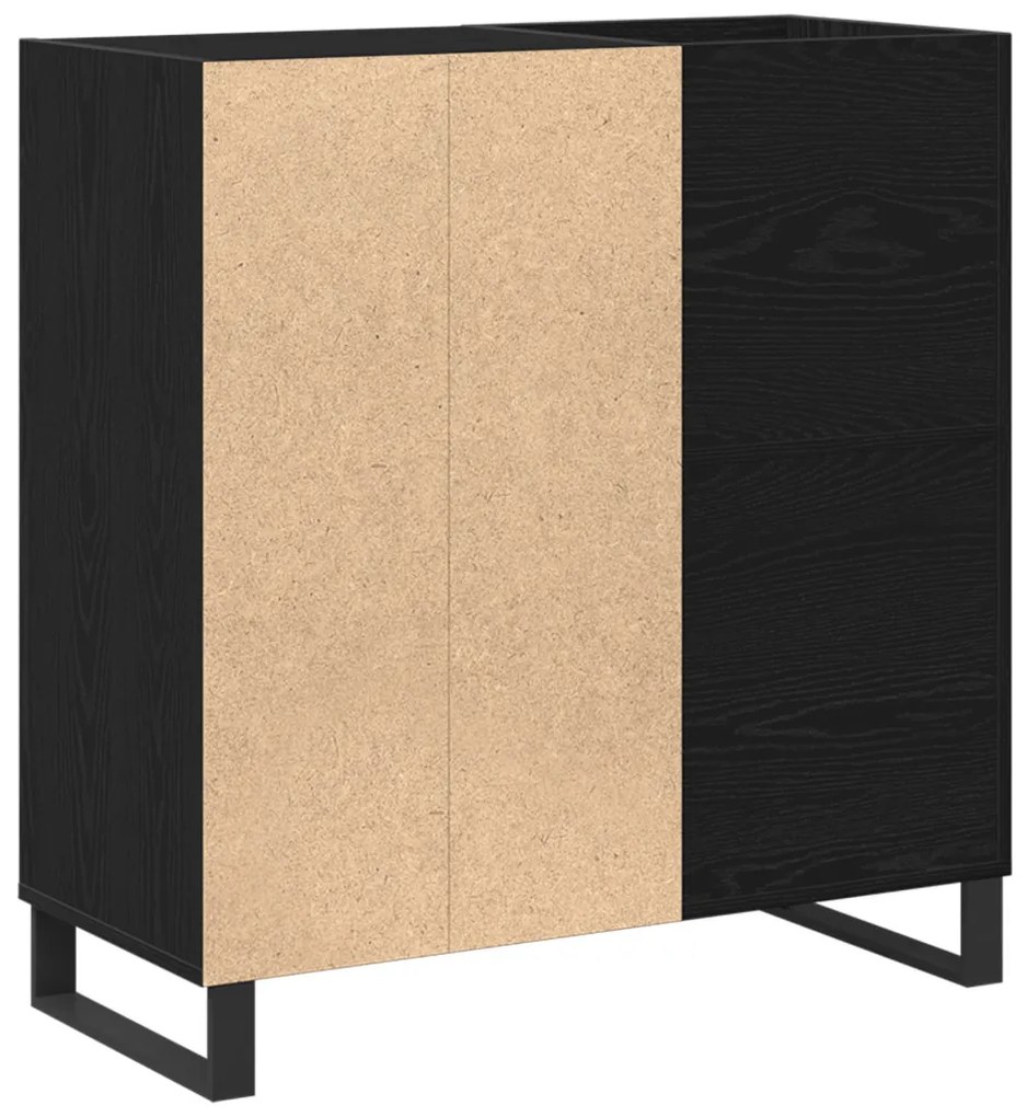 Rekordszekrény Fekete tölgy 84.5x38x90 cm Mérnöki faforgács