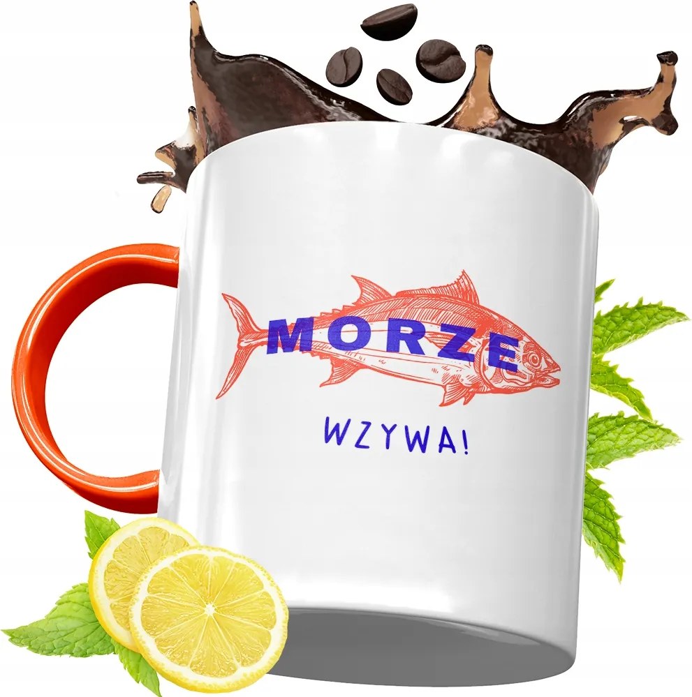 Narancssárga Bögre Horgászoknak Ajándék fényképes nyomtatással