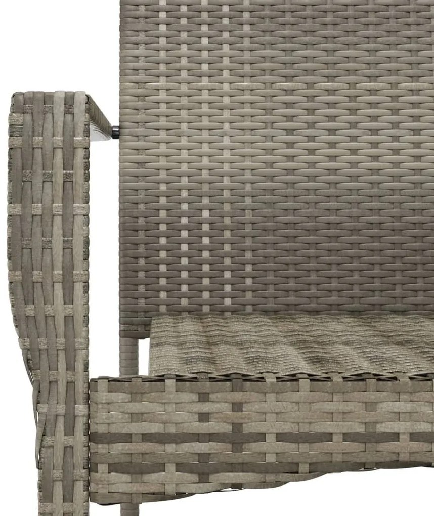 9 részes szürke polyrattan kerti étkezőgarnitúra párnával