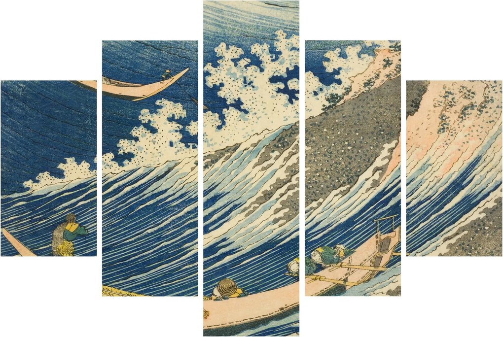 Kép - Katsushika Hokusai, Fishing Boats at Choshi in Shimosa (Soshu Choshi) , reprodukciók (150x105 cm)