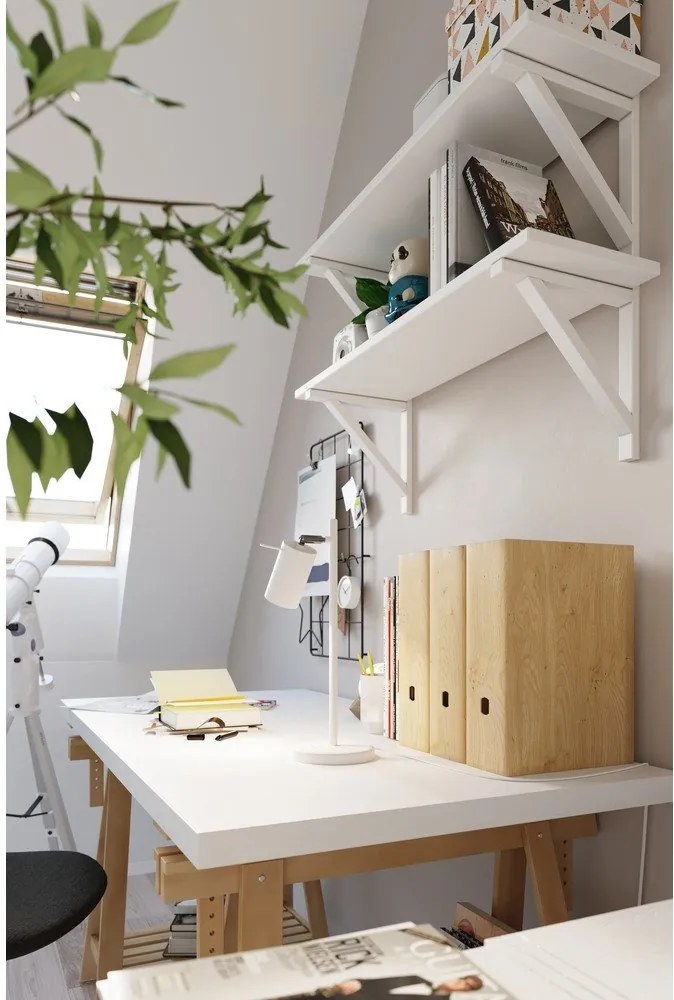 Fehér fém asztali lámpa (magasság 43 cm) Etna – Sollux