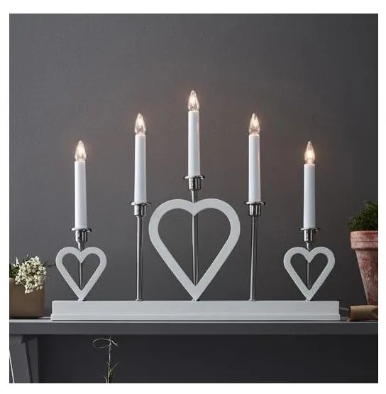 Markslöjd 705830 - Karácsonyi gyertyatartó MELISSA 5xE10/3W/230V fehér