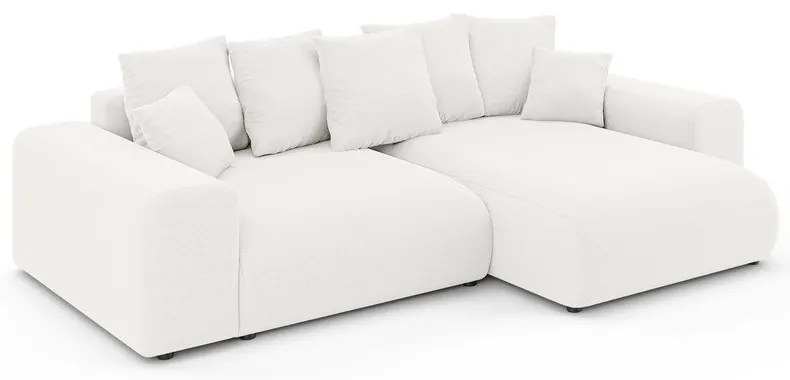 Fehér kinyitható tárolóhelyes sarokkanapé (variálható sarok) Luma – Ropez