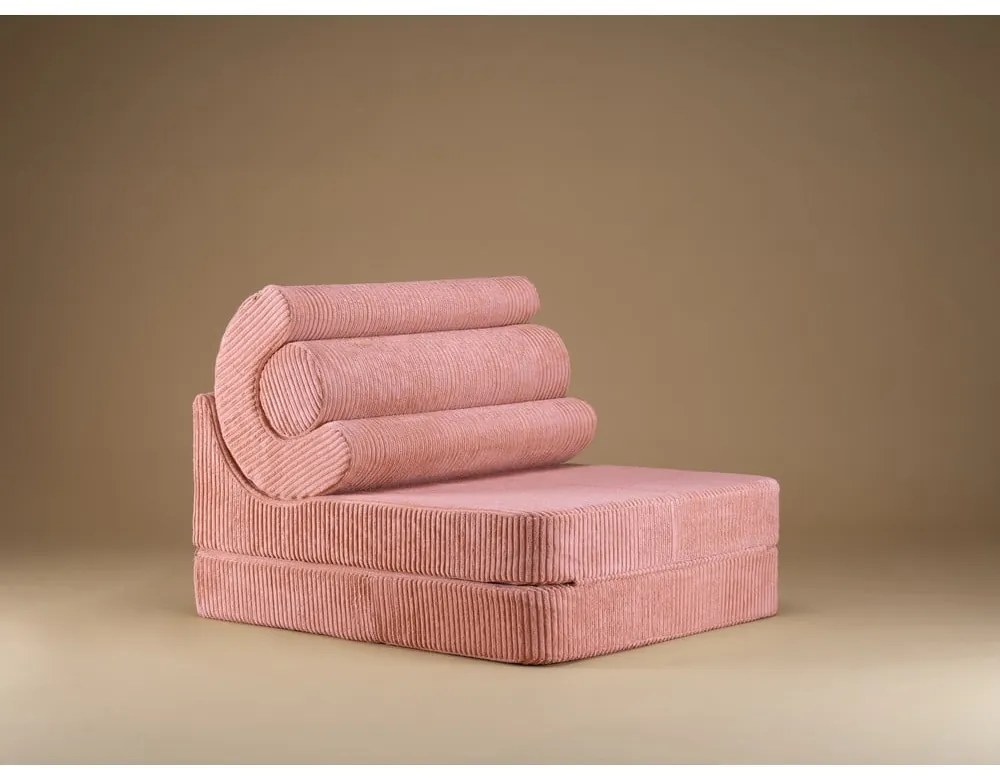 Rózsaszín kordbársony gyerek fotel Flipster – Wigiwama