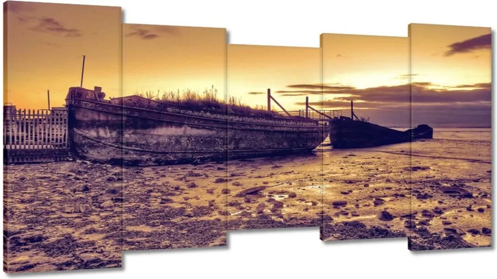 Vászonkép 150x80 Régi halászcsónakok