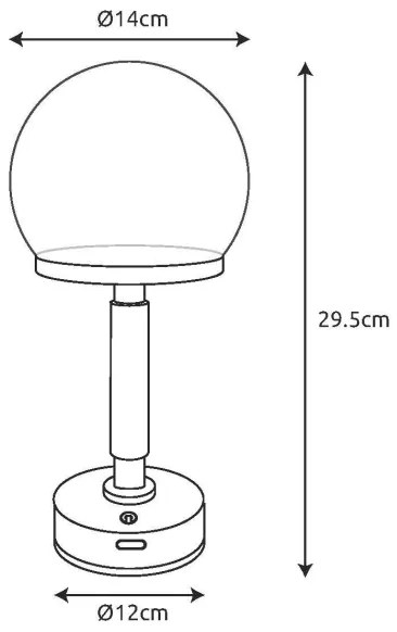 Globo 21034SI - LED Újratölthető érintős asztali lámpa HAKU LED/2,5W/5V 2800K ezüst