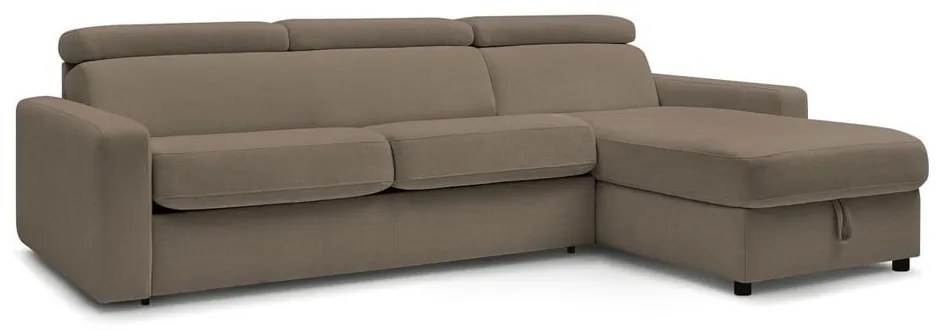 Barna kinyitható sarokkanapé (variálható) Monaco – Bobochic Paris