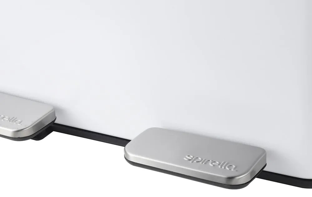 Matt fehér acél szelektív pedálos szemetes 2x20 l Aliya – Spirella